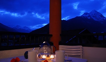 Abendstimmung am Balkon in Matrei in Osttirol